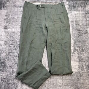 Lauren Ralph Lauren Dress Pants Mens 38x34 Sage Green Linen Suit Trousers Preppy